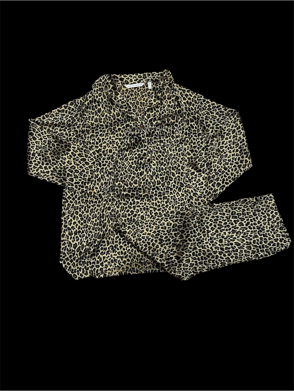 Victoria's Secret Leopard Print Pajama Set - Beige and Black